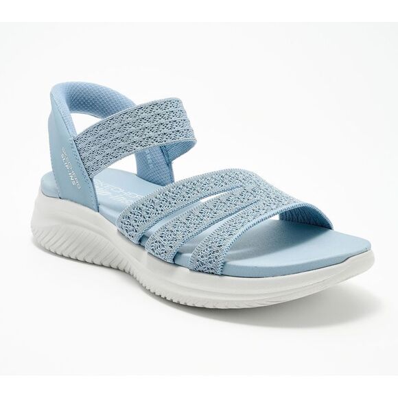 Skechers Women's Sz 8.5 Slip-ins Washable Knit Ultra Flex . Sandals Blue A687169 - Picture 1 of 4